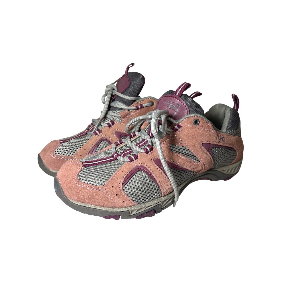 Ryka Nitracel Womens Walking Shoes Mauve Grey Suede Mesh Sneakers Size 9